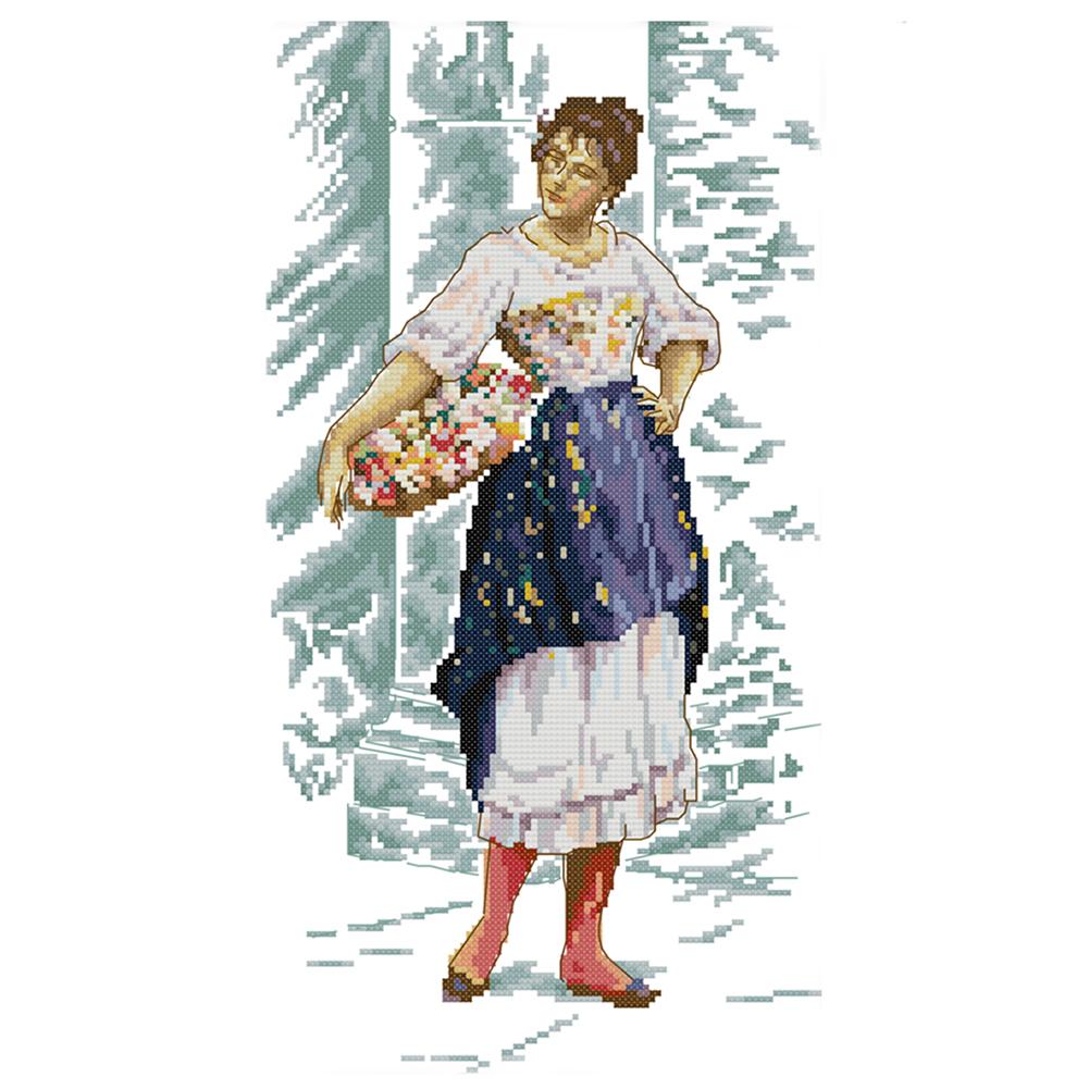 

Working Women - 14CT Stamped Cross Stitch - 25*41cm, 501 Original