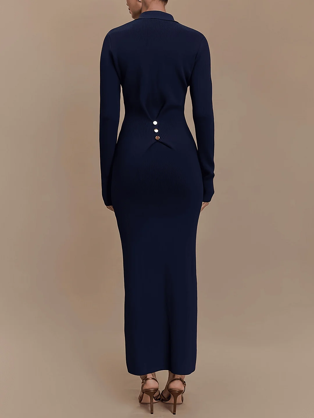 Nigikala Nigikala Autumn And Winter Knitted Dress Female Decoration Body Button Comfort And Temperament Elegant