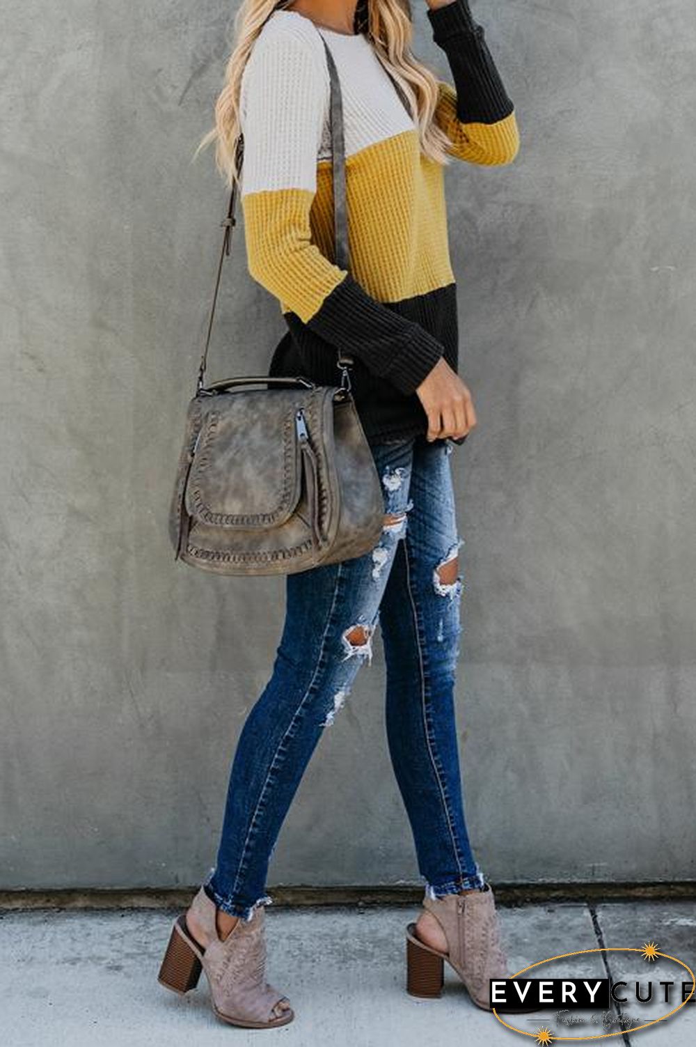 Yellow Miller Colorblock Cozy Thermal Top