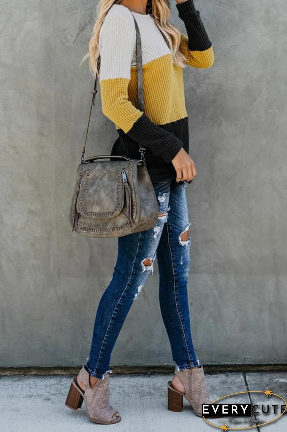 Yellow Miller Colorblock Cozy Thermal Top