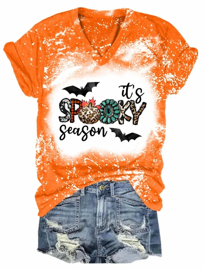 Women's Halloween Its Spooky Season Print T-Shirt