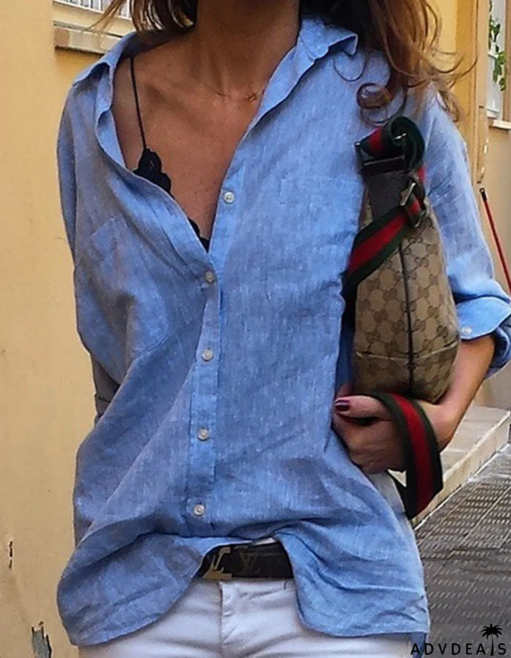 Women's Casual Solid Long Sleeved Shirt