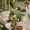 31 Inch Battery Powered Sprayer Wand Rechargeable Electric Sprayer Telescopic Wand with Hose 3 Mist Nozzles for Lawn and Garden