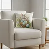 Set of 4 Easter Throw Pillow Covers 17.72x17.72in Bunny Square Pillowcase Cushion Case for Home Sofa Living Room Couch Bedroom Decor
