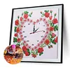 Horloge sp&eacute;ciale en diamant en forme - rose - 35*35cm