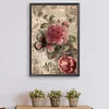 Vintage Butterfly Peonies-Paint by Numbers Acrylic Painting 40*60CM(Poster style）