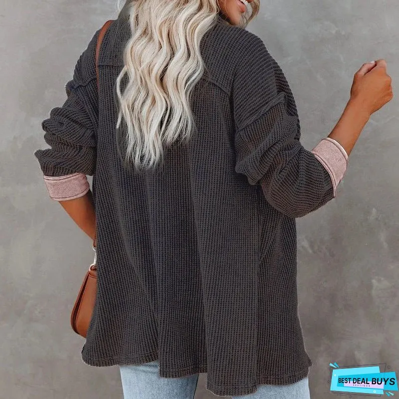 Corduroy Button Down Shirts Shacket Jackets Women