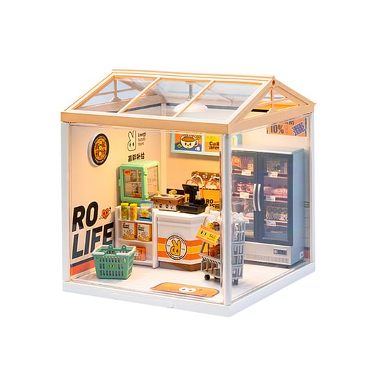 Rolife Super Creator Energy Supply Store Plastic DIY Miniature House Kit DW002 | Robotime Online