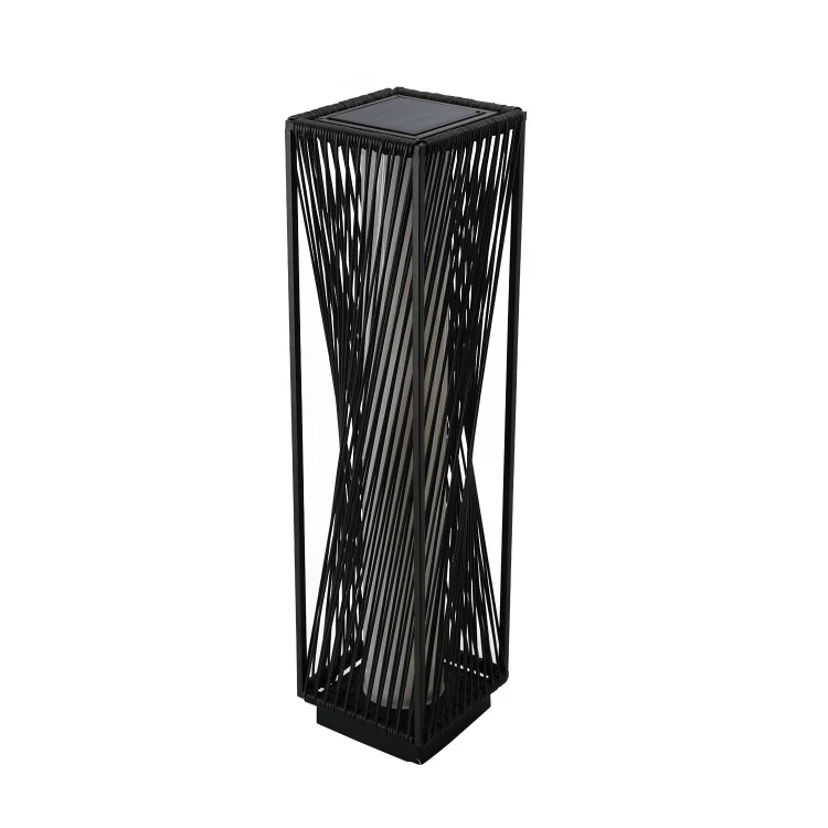 GRAND PATIO Outdoor Solar Floor Lamp Resin Wicker Solar
