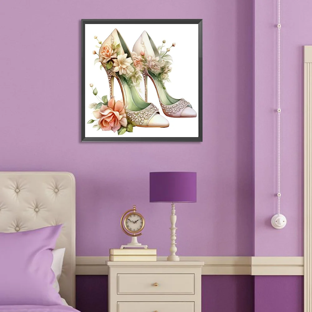 Full Round Diamond Painting 30*30cm - Flower High Heels