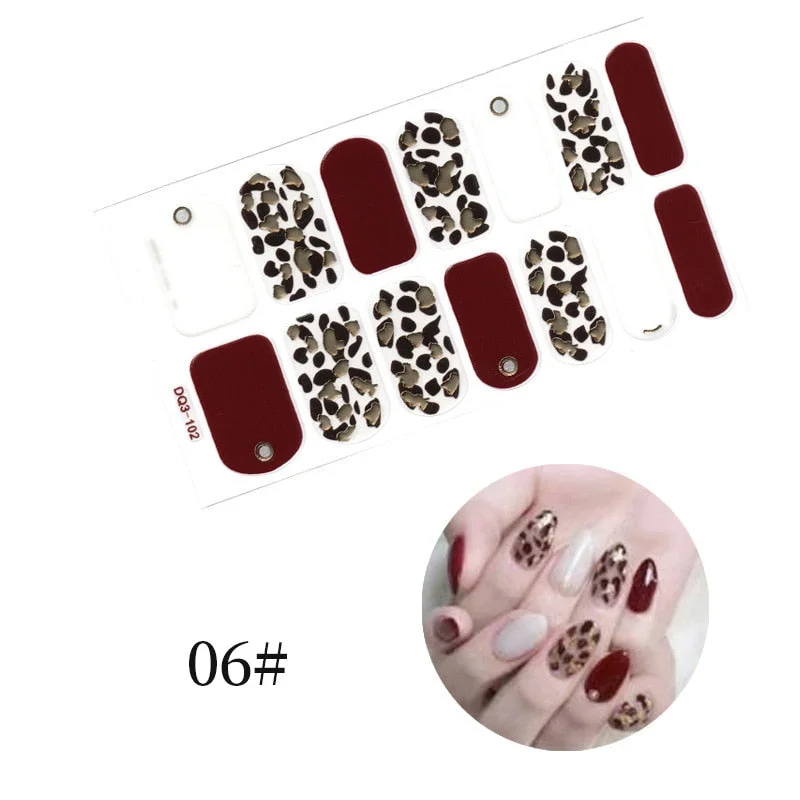 New Designs Full Cover Nail Stickers Fashion Flowers Nail Sticker Set Self Adhesive Manicure Decoracion Nail Strips-Nail Inspo