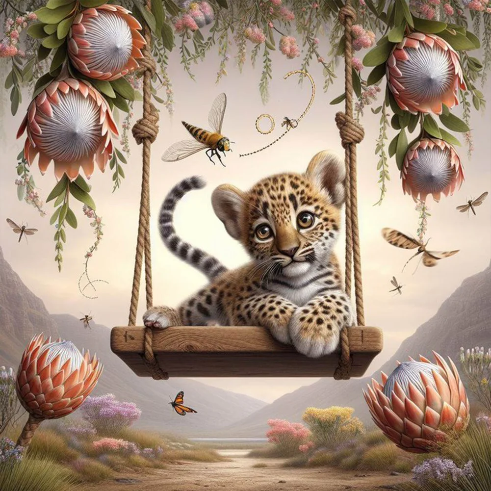 Full Round Diamond Painting - Leopard(Canvas|40*40cm)