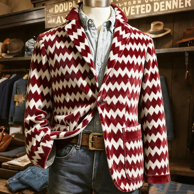 Men's Carnival Geometry Print Casual Blazer elevenforest