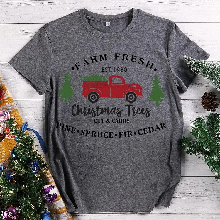 Christmas Tree Truck  Farm Fresh T-Shirt-614510-Annaletters