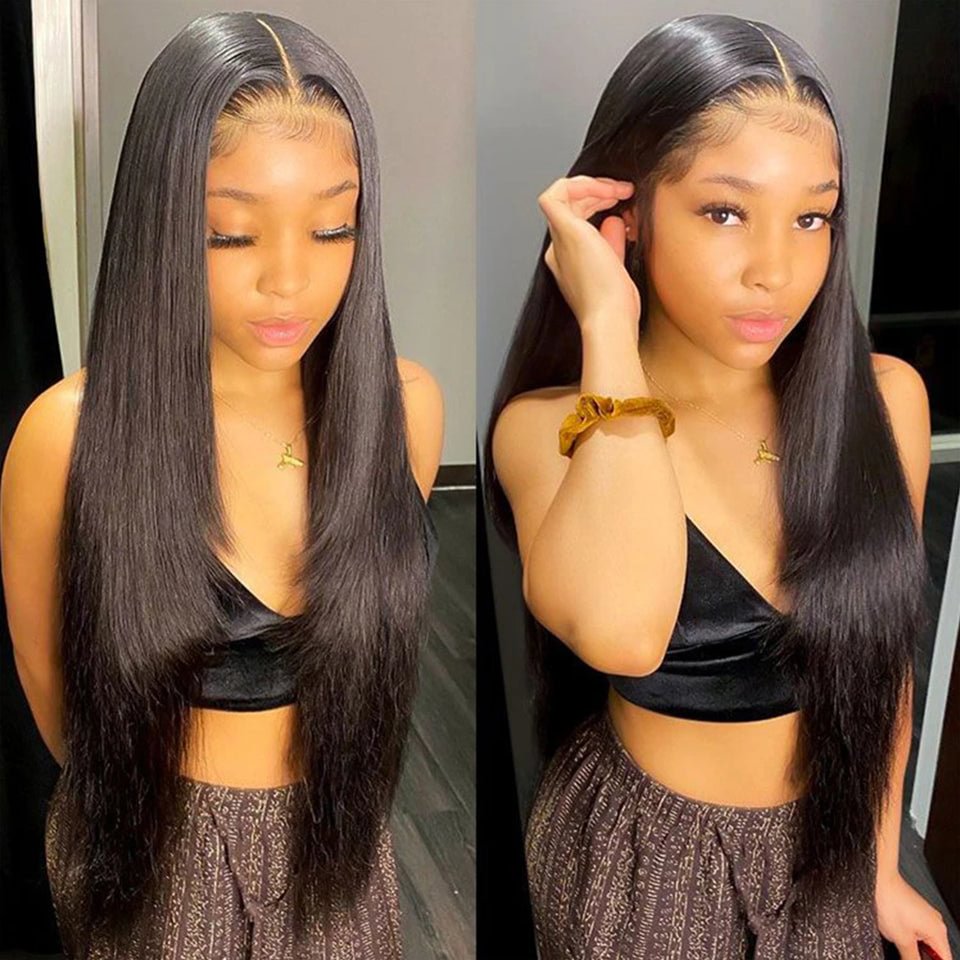 Inner Buckle Cute Straight Virgin Hair Lace Frontal Wig