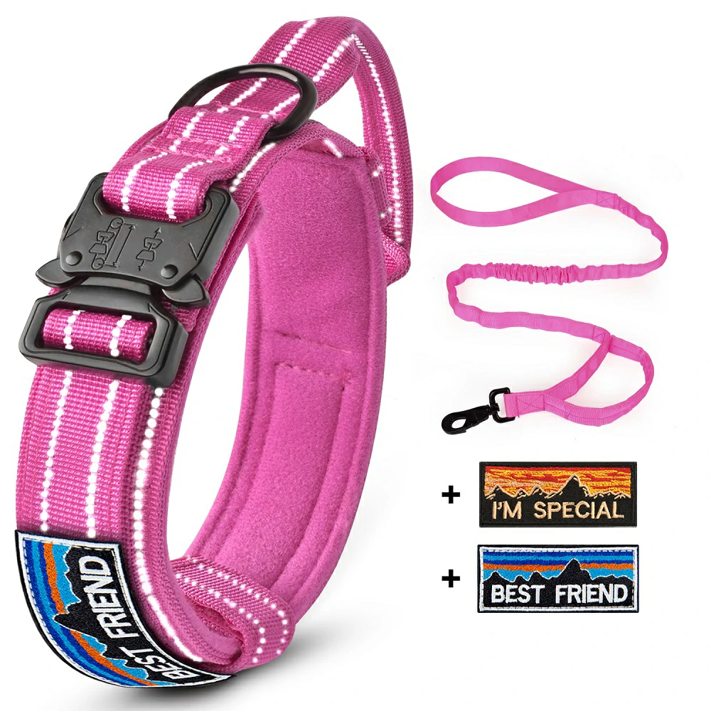 Illuminate Your Night Walks with Tactical Dog Collar & Leash Set!