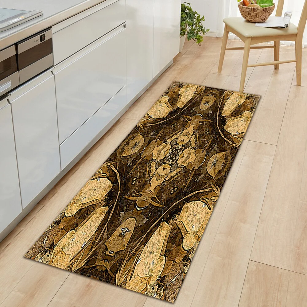Kitchen Mat Strip Bedroom Entrance Door Mat Geometric Pattern Home Floor Decoration Living Room Carpet Bathroom Non-slip Carpet