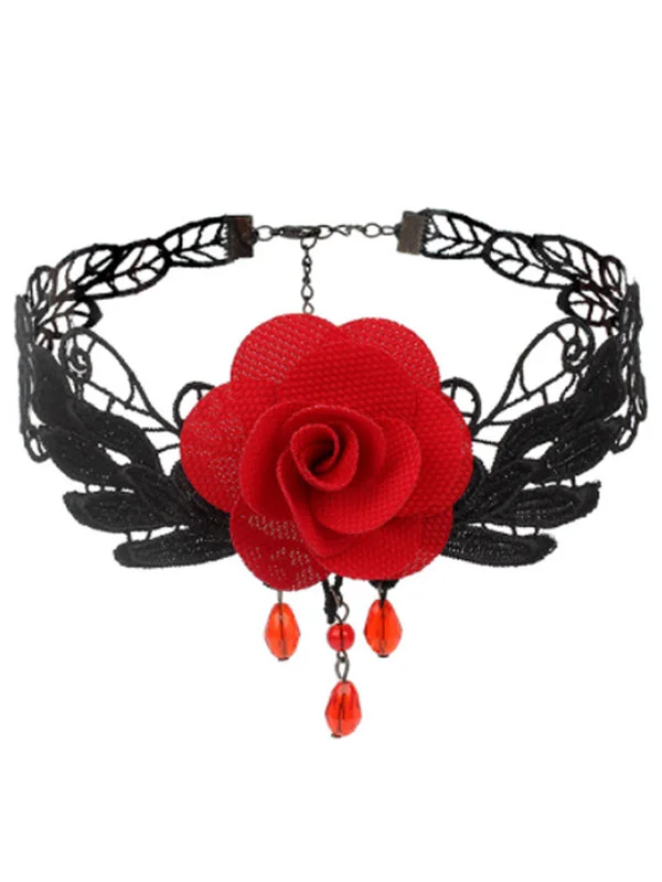 Multilayer Tassel Lace Collar Gothic Choker