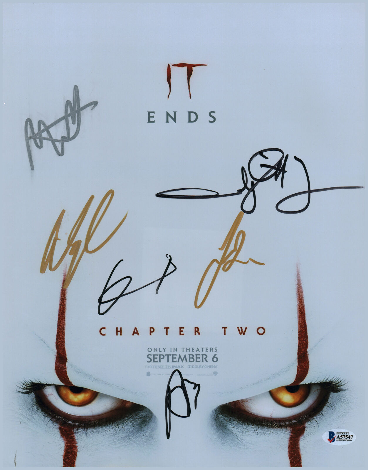 IT Chapter 2 (5) Bean, Grant, Taylor, Hamilton & Signed 11x14 Photo Poster painting BAS #A57547