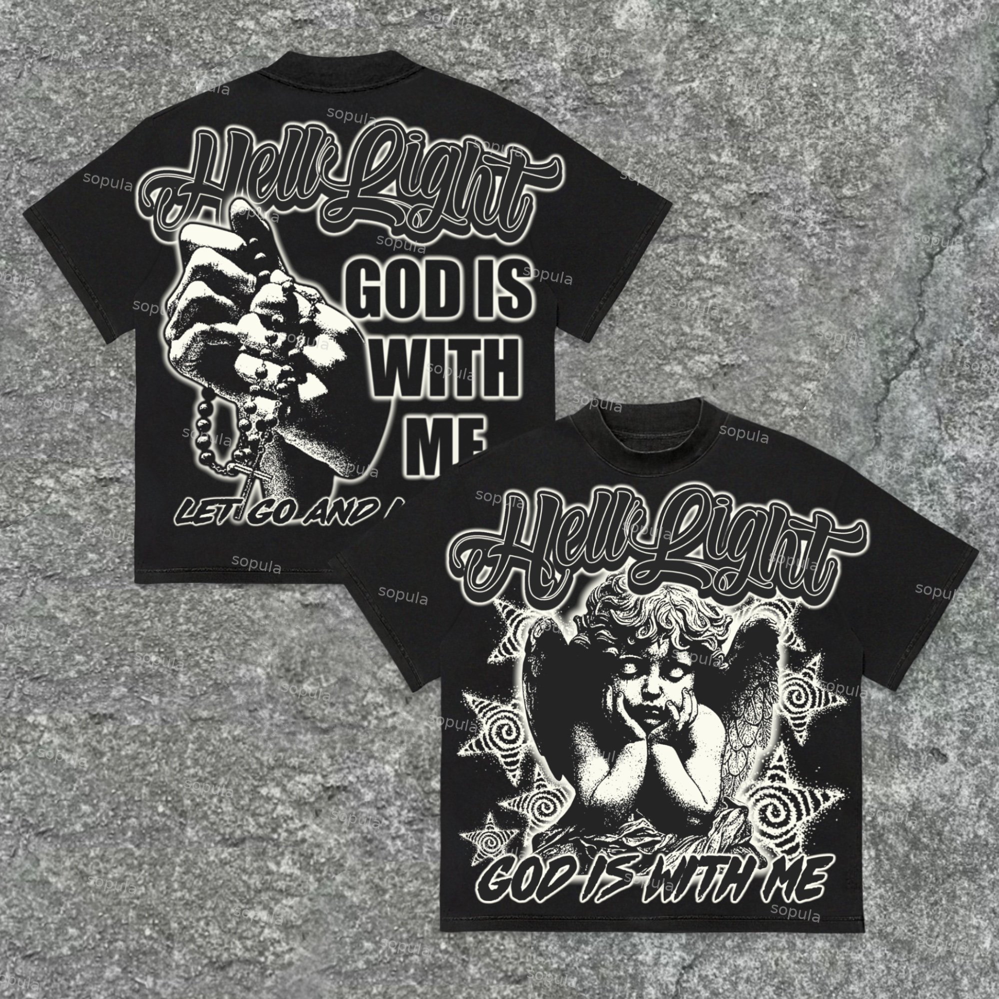 Sopula God Is With Me Prayer Faith Graphics Cotton T-Shirt - SOPULA