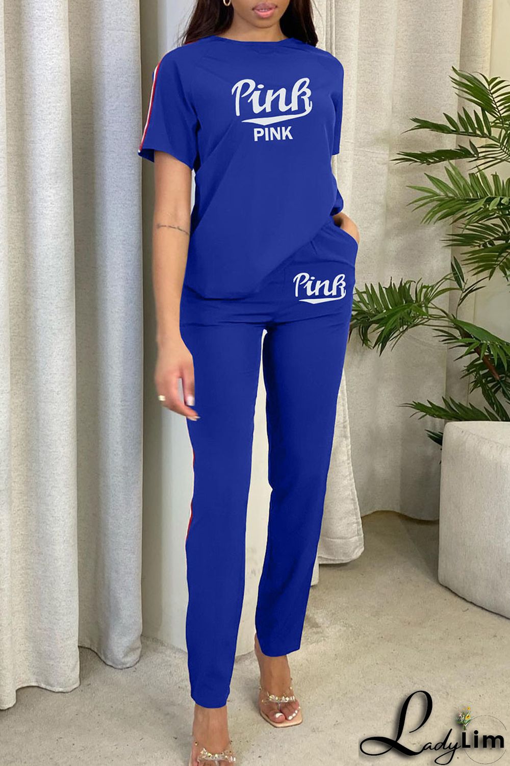 Grey Casual Print Patchwork O Neck Short Sleeve Two Pieces