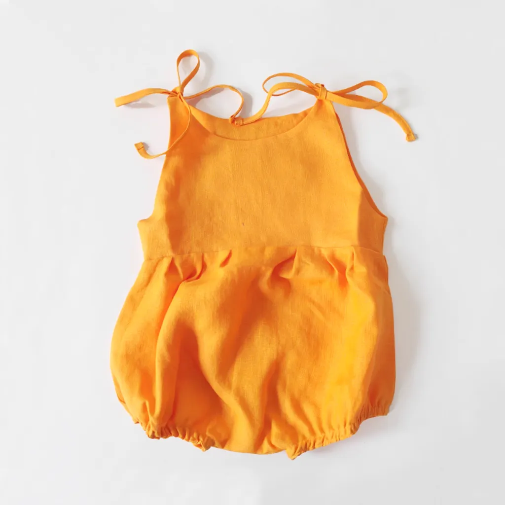 100% European Linen Baby Jumpsuit Comfortable and Breathable REAL SILK LIFE