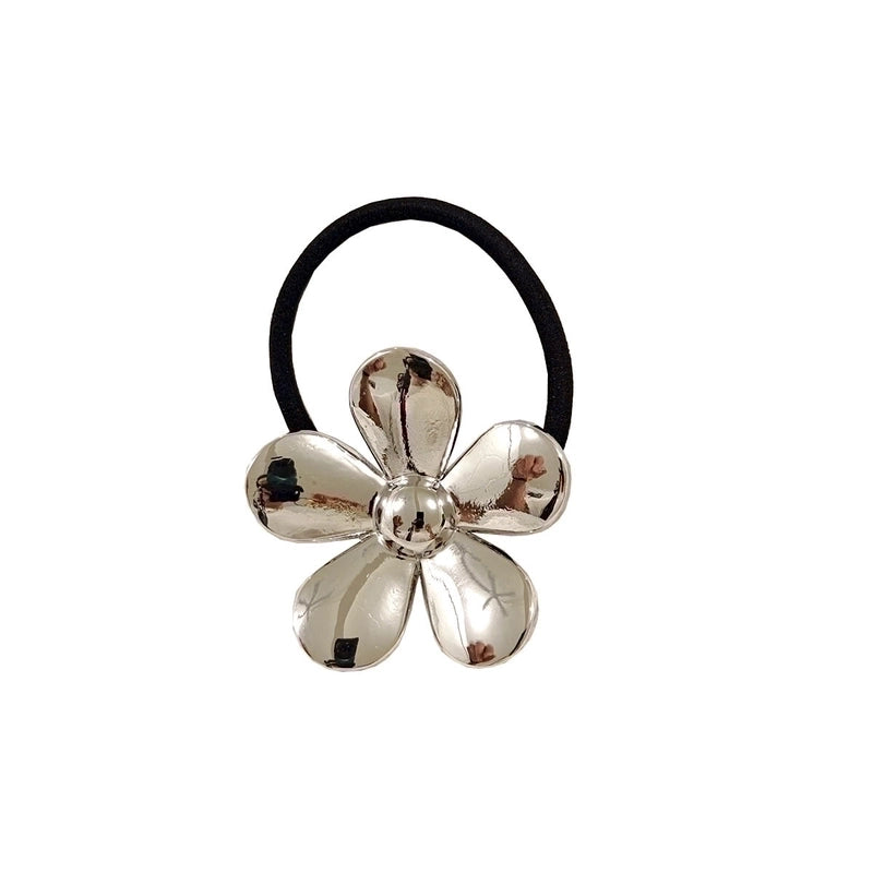 Women’s IG Style Basic Sweet Red Heart Flower Bow Knot Alloy Three-dimensional Imitation Pearl Hair Tie