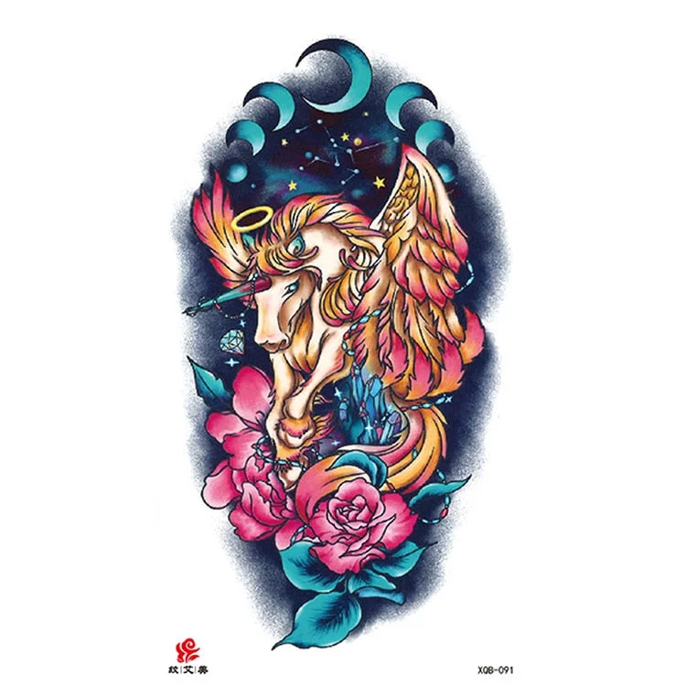 Waterproof Temporary Tattoo Sticker Chest Black Flash Tattoos Wolf Tiger Dragons Sexy Flower Body Art Arm Fake Tatoo Women Men