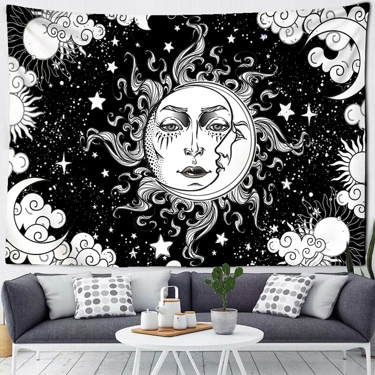 Beautiful Psychedelic Face Printing Big Wall Mounted Cheap Hippie Wall Hanging Bohemian Wall Tapestry Mandala Wall Art Decoratio