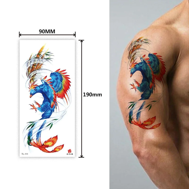 Flower arm waterproof tattoo stickers half arm painted animal durable waterproof European and American temporary tattoo stickers