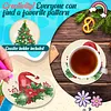8Pcs Christmas Tree DIY Wood Diamond Painting Coasters Kit with Round Base