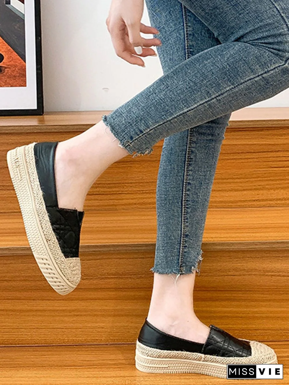 Breathable Lightweight Woven Platform Fisherman's Shoes