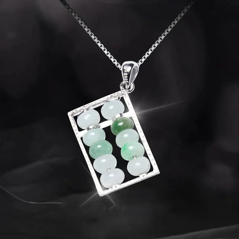 Abacus Jade Prosperity Necklace Pendant