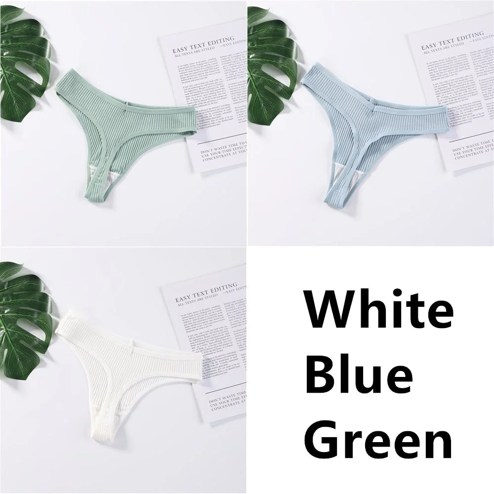 3Pcs/Set Panties G-String Ladies Sexy Panties Ladies Ladies Thong Underwear Low Waist Solid Comfortable Cotton Panties Lingerie