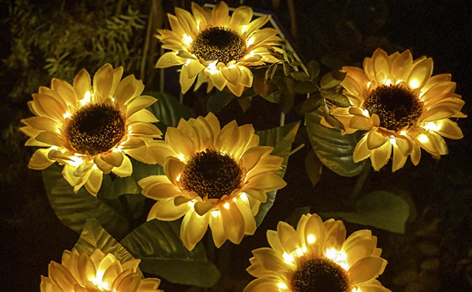 Gift Idea, Solar Sunflower, Landscape Lighting, Garden Lights, Pathway lights, gifts for women