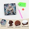 Wooden DIY Fairy Beauty Diamond Painting Kit Note Box with 160 Papers for Office