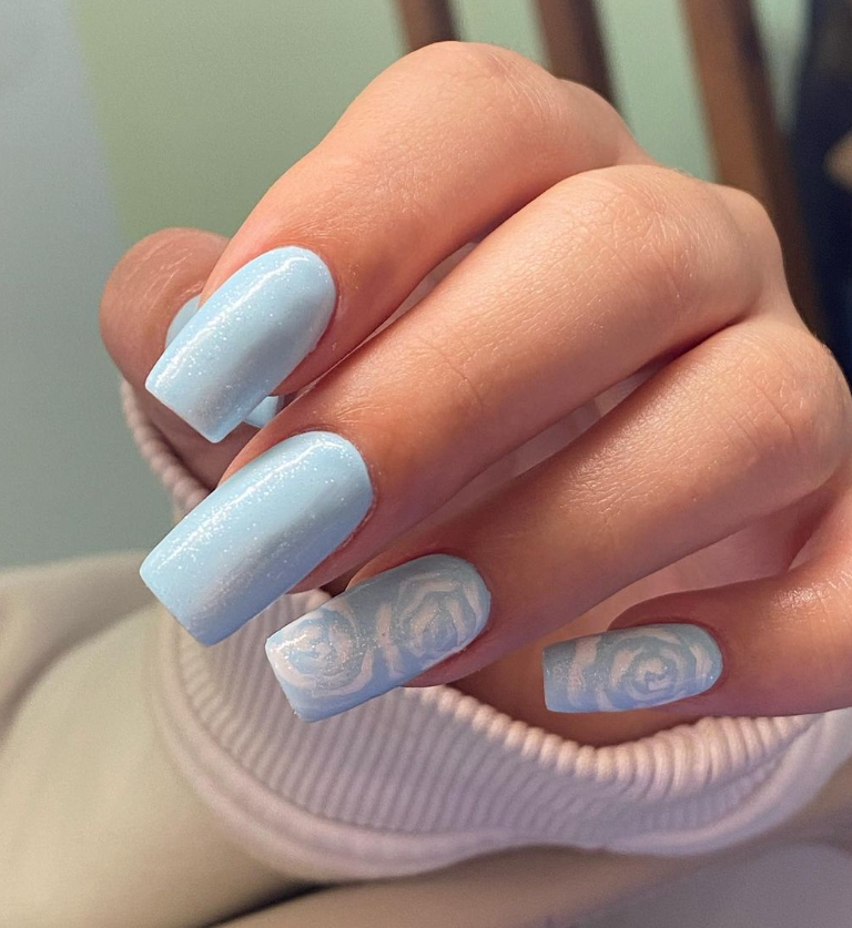 25 Light Blue Nails That Are Too Pretty Not To Try | Manicura de uñas,  Manicura para uñas cortas, Manicura