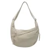 Women's Fashion Plain Color Nylon Crossbody Bag