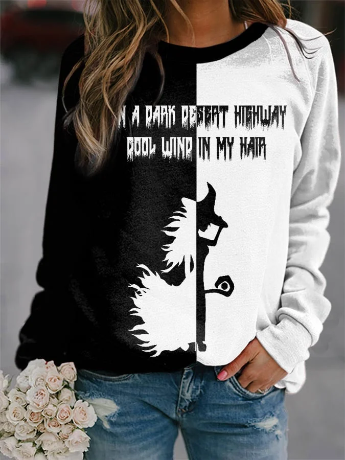 Women's On A Dark Desert Highway Cool Wind In My Hair Witch T-Shirt