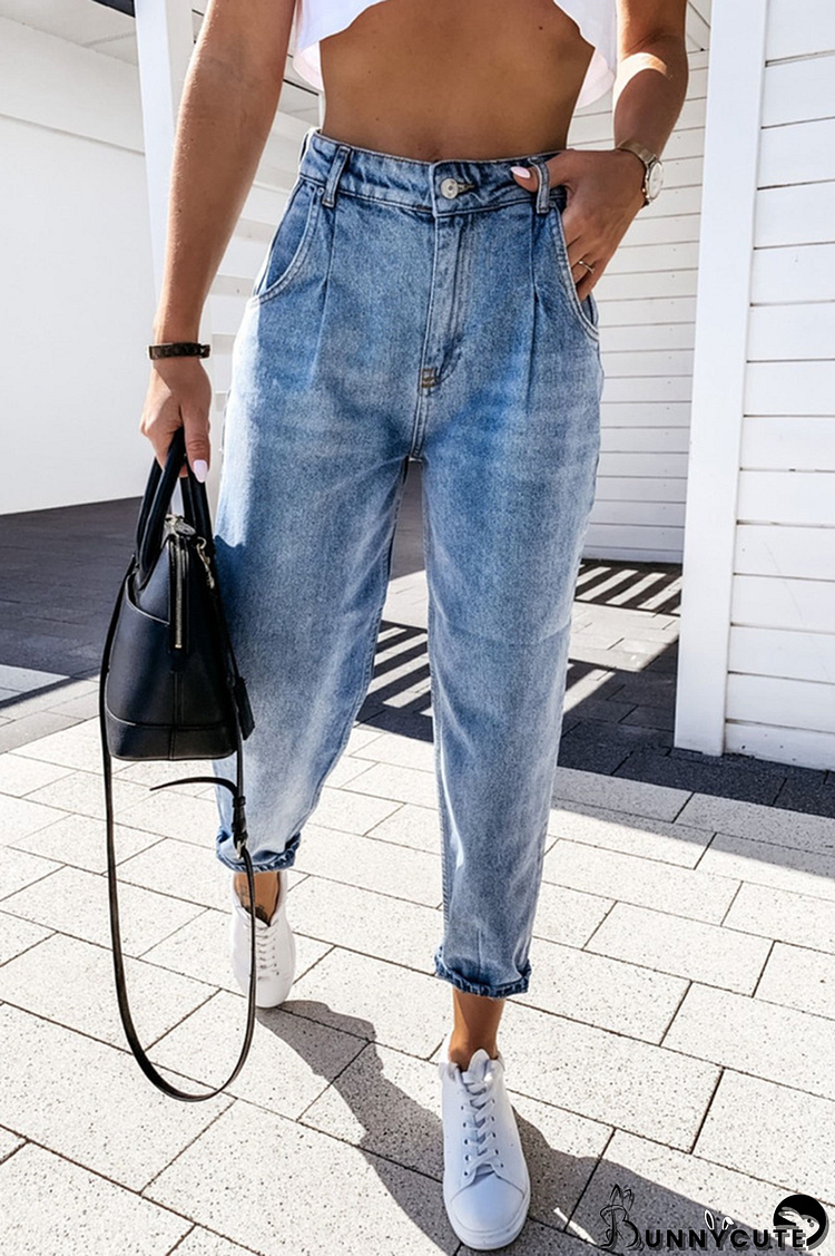 Casual Solid Basic Harlan Denim Jeans