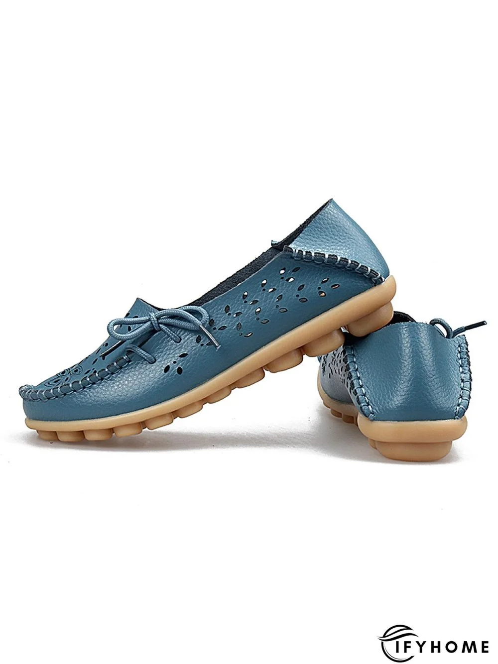 Cowhide Hollow Lace-up Portable Shoes | IFYHOME