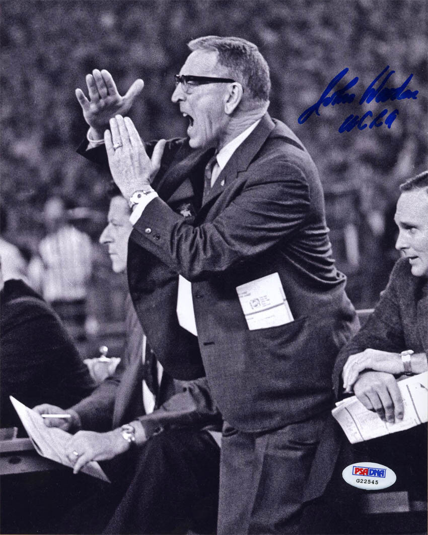 Coach John Wooden SIGNED 8x10 Photo Poster painting + INSC UCLA BRUINS PSA/DNA AUTOGRAPHED