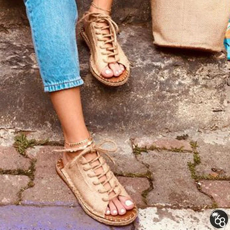 Women Casual Summer Lace Up Slide Sandals | 168DEAL