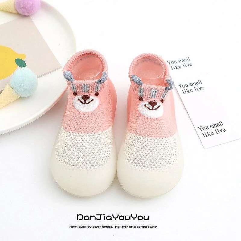 Baby Boys Girls Sock Shoes Autumn Non-slip Floor Socks Kids Soft Rubber Sole Toddler Shoes Socks Baby Socks with Rubber Soles