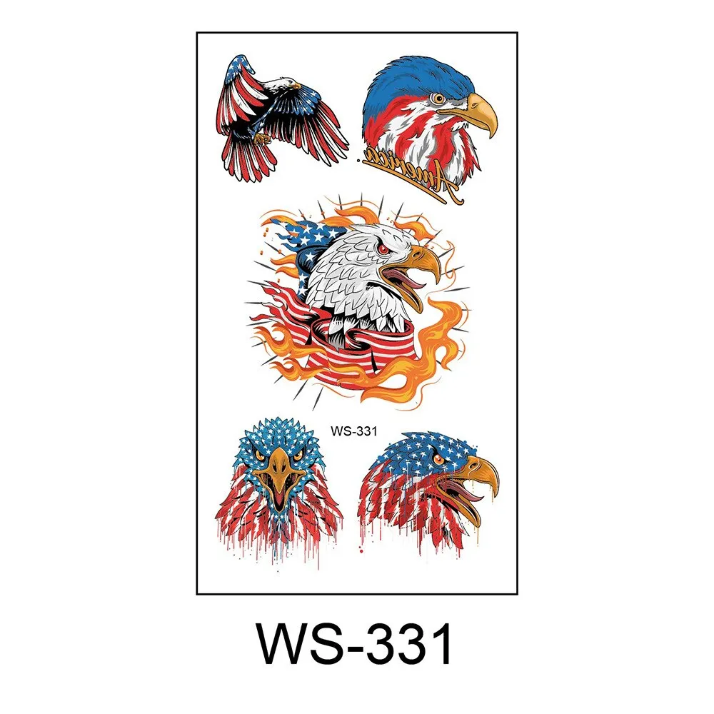 20 Kinds American Flag Tattoos Independence Day Temporary Body Sticker Disposable Waterproof tatouage temporaire