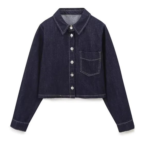 Nigikala Nigikala Women's Explosive Casual Long-Sleeved Denim Shirt