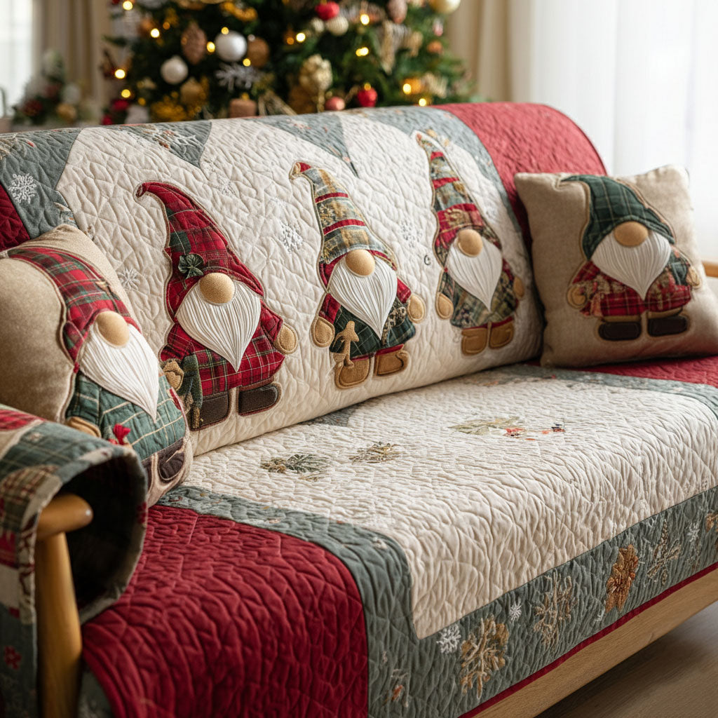 Woodland Holiday Friends Quilted Sofa Cover NCU0PT10484 everthome
