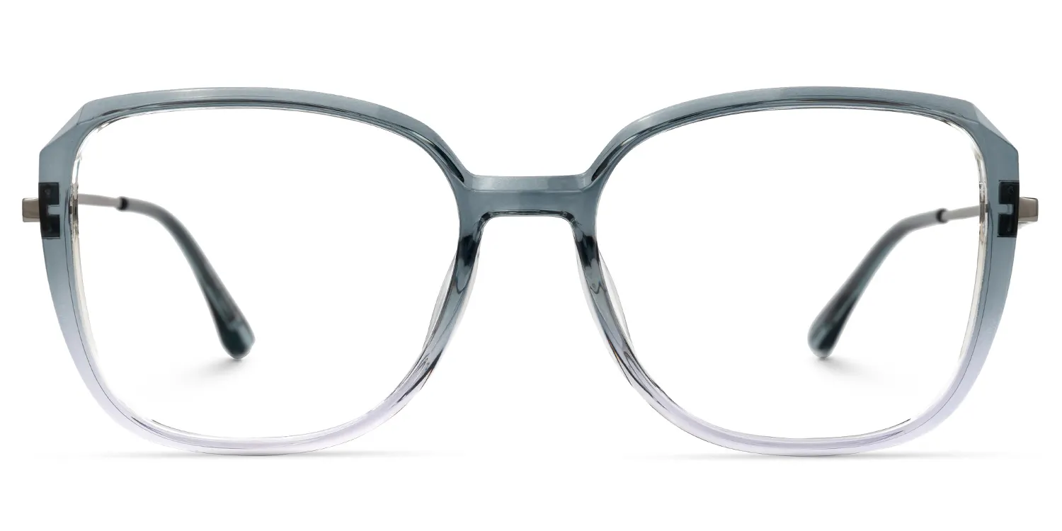 Quinlan Blau Rechteckig Brille Blau