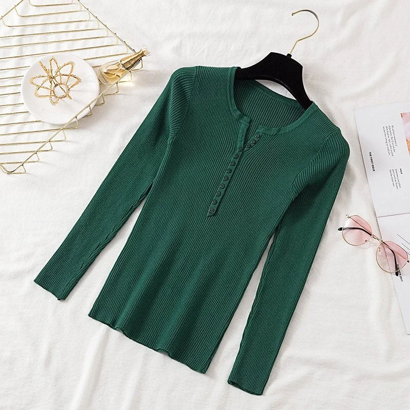 Women Pullover Sweater 2020 V Neck Single Breasted Slim Soft Knit Winter Tops Women Knitted Sweater Knitwear Jumper Sweaters