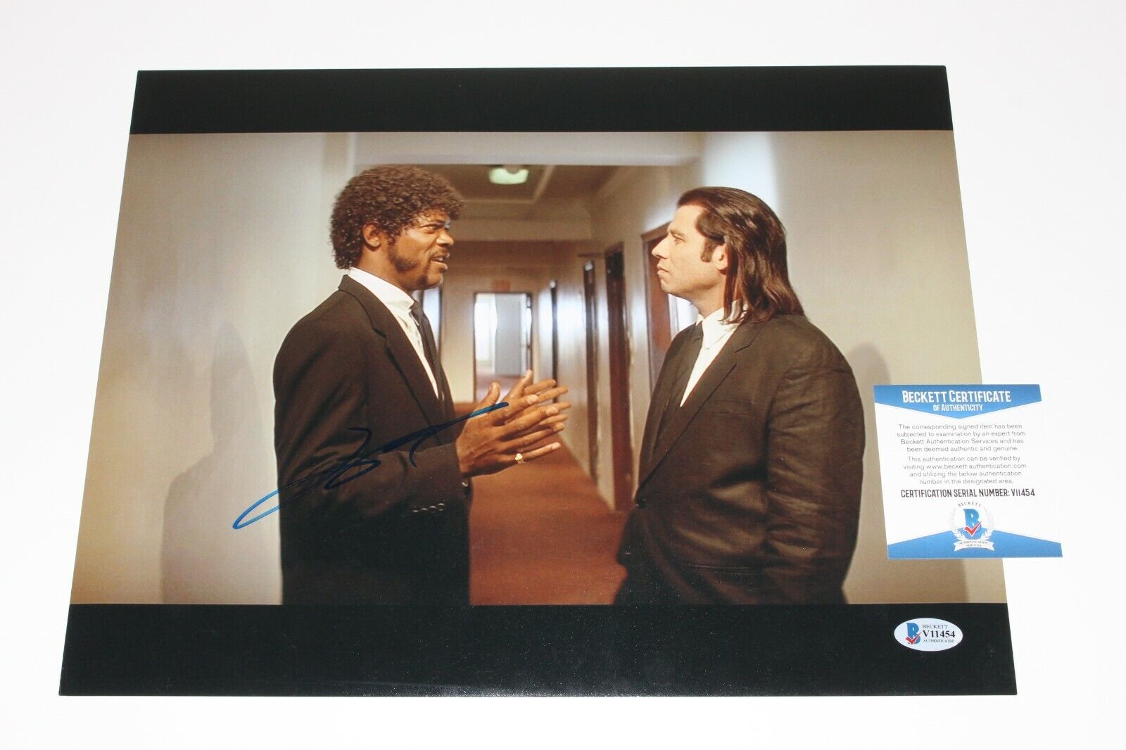 JOHN TRAVOLTA SIGNED PULP FICTION 'VINCENT VEGA' 11x14 MOVIE Photo Poster painting C BECKETT COA